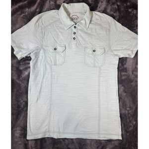 BKE Polo Shirt Standard Fit Short Sleeve Pocket Distressed Stitching MEDIUM